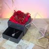 Caja de Joyería Caja de Almacenamiento Flor Eterna de Rosa Cubierta Acrílica Navidad Amazon Más Vendido Caja de Regalo para el Día de San Valentín