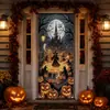 Noite Escura de Halloween Bruxa Livro de Magia Fogueira Morcego Lanterna de Abóbora Tira Longa Adesivo de Porta Festa Janela Adesivo Decorativo à Prova d'Água