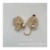 Conjunto de Dos Piezas de Bufanda y Gorro de Oso Tejido para Niños Otoño e Invierno Bebé Lindo Bebé Cálido Protección para las Orejas Gorro de Lana Tejido