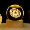 Bola de cristal tallada en 3D con sistema solar, luz nocturna luminosa, ideal para cumpleaños de amantes de los compañeros de clase, fabricantes de adornos creativos de escritorio.