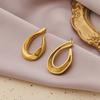 Pendientes chapados irregulares con personalidad transfronteriza de Europa y Estados Unidos, pendientes sencillos, accesorios de acero inoxidable para mujer, fabricantes de joyas al por mayor