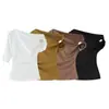 Estación Independiente Exportación Europea y Americana Venta al por mayor Verano 2025 Ropa Nueva para Mujer Diseño Asimétrico de Nailon Tops Casuales Camisetas