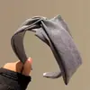 Diadema Vintage de Caña Alta, Accesorio para el Cabello Hecho a Mano de Tela Cruzada con Ala Ancha, Diadema de Moda Francesa, Sensación de Lujo de Alta Gama