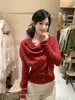 AS OFFICIAL Conjunto de Malha Feminino Outono Estilo Coreano Sofisticado Capa Gola Alta + Suéter de Manga Longa 16905