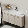 Nuevo Práctico Espacio Panal de Abeja Aluminio Gabinete de Baño Cerámica Integrado Lavabo Encimera de Lavabo Baño Apartamento Pequeño
