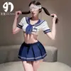 Conjunto Uniforme de Marinheiro Desejo Puro Uniforme Estudantil Cosplay Lingerie Saia Plissada Roupa Ultra-Curta Tentação