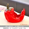 Cinzeiro de Luxo Atacado, Anti-Mosca de Cinzas, Design Fofo de Pimenta, Cinzeiro de Cerâmica para Sala de Estar e Escritório, Ornamento de Mesa de Centro de Alta Qualidade