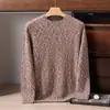 Suéter suelto de punto casual de otoño e invierno para negocios, prenda interior cálida de punto, suéter de cachemira pura de cuello redondo para hombre