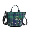 Nova Bolsa Transversal Leve, Bolsa Xadrez Versátil Infantil, Bolsa de Ombro Fofa de Desenho Animado, Bolsa de Mão Casual para Menina, Transfronteiriça