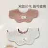 Versión Coreana de Baberos de Algodón Clase A para Recién Nacidos, Baberos de Pétalos Giratorios de Doble Cara, Toallas Salivares para Bebés