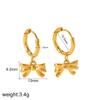Collar de perlas de alta gama para minorías europeas y americanas, aretes de botón con lazo chapados en oro de 18k que no se desvanecen, joyería transfronteriza