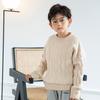 Suéter de lana gruesa para niños y niñas otoño e invierno cuello redondo jersey de cachemira para niños medianos y grandes ropa infantil top de moda