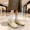 Sapatos de Algodão Quentes com Forro de Lã Femininos 2026 Novos Sapatos de Inverno Macios com Solado Loafers Antiderrapantes Planos Confortáveis