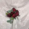 Decoraciones para Mesa de Comedor Rústica de 7 Piezas con Pequeñas Rosas de Copo de Nieve, Flores Artificiales Estilo Jardín de Monet para Bodas