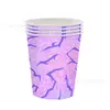 Grupo de Cazadoras Transfronterizas Niñas Morado Set de Vajilla para Fiesta de Cumpleaños Infantil Decoración de Mesa con Papel de Seda Láser