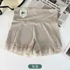 Pantalones Cortos de Seguridad Dos en Uno, No se Enrollan, Elásticos, Anti-Exposición, Leggings de Longitud 3/4, Seda de Hielo Acanalada, Cintura Media-Alta, No Necesitan Usar Ropa Interior