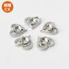 Anillo de acero inoxidable con forma de holter para electrocardiograma, con forma de corazón, de 8 caracteres, con forma de triángulo y base puntiaguda, colgante de medio diamante.