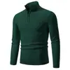 2025 Transfronteiriço Novo Suéter Casual Masculino com Meio Zíper Moda Padrão Torcido Tricô Jovem Top Masculino