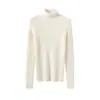 25 Años Otoño e Invierno Nuevo Estilo 100 Cachemira Cuello Alto Línea Recta Prendas de Punto Lista para Usar Aspecto Adelgazante Color Puro Prendas de Punto de Cachemira