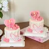 2026 Festival Qixi Feliz Aniversário Decoração de Bolo Acrílico em Formato de Coração Topper Casal Confissão Coração de Amor Vela Inserível