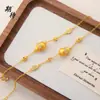 Tienda de Oro Mismo Estilo Pulsera de Alta Retención de Color con Doble Felicidad y Longevidad, Nuevo Estilo Chino Tendencia Nacional Pulsera Ruyi Calabaza Cepillada Incrustada con Diamantes Venta al por Mayor
