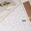 Novas e estilosas decorações de arte para unhas em formato de pétala de cristal de gelo, flores translúcidas tridimensionais de cinco pétalas, ornamentos de flores de resina multicoloridos misturados