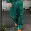 Sudadera Holgada Y2K Hip-Hop Streetwear Unisex Pulóver Top Conjunto Manga Larga Bordado Moda Urbana