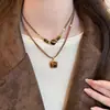 Collar Retro Redondo con Lazo y Incrustaciones de Diamantes para Mujer, Cadena Sencilla de Estilo Étnico de Nicho, Joyería de Diseño de Moda al por Mayor
