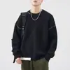 Suéter de Alta Gama para Hombre Otoño/Invierno 2026, Marca de Moda, Corte Holgado, Cuello Redondo, Casual, Versátil, Relajado, Sencillo, Tejido Cálido