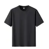 Estilo Nuevo Verano 2026 Algodón de Tacto Frío 220g Manga Corta Estilo Hong Kong Holgada Casual Color Puro Básica Talla Grande Camiseta de Manga Corta para Hombre