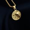Collar de acero de titanio para hombre y mujer con colgante de cabeza de lobo de periferia de The Witcher 3, popular celebridad en línea, moda versátil, insignia de cazador, personalidad