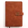 Caderno de Papelaria Executiva com Fecho de Fivela, Caderno A5 com Impressão de Logo, Caderno de Trabalho e Treinamento em Couro Macio