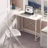 Escritorio de computadora de noche, escritorio simple para estudiantes, escritorio pequeño para dormitorios y residencias estudiantiles, adecuado para estudiar y trabajar, con espacio de almacenamiento, ligero