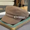 Chapéu com fivela de cinto vintage, boné feminino de aba larga estilo britânico que faz o rosto parecer menor, respirável e confortável, boina versátil, chapéu náutico artístico
