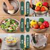 Juego de tres piezas de colador de arroz de acero inoxidable para cocina, cuenco multifuncional para sujetar filamentos, cuenco de drenaje, cuenco para lavar arroz y cuenco para verduras, juego de regalo