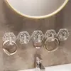 Gancho transparente com padrão de geleira de luxo leve, gancho adesivo forte sem traços e sem perfuração, gancho adesivo de armazenamento montado na parede para trás da porta do banheiro