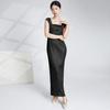 Traje de Moda Elegante de Alta Gama Vestido de Tirantes Plisado de Alta Gama para Mujer Jersey Vestido de Dos Piezas Miyake