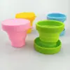 Taza de Agua Plegable de Silicona con Tapa Retráctil Mini Portátil con Correa para Viaje al Aire Libre Taza de Agua de Silicona