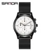 Relojes de pulsera para hombre al por mayor, cronógrafo de tres ojos y seis manecillas con calendario, reloj de cuarzo, resistente al agua, versátil, casual, para el trabajo, reloj para mujer