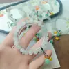 Pulseira de Contas Redondas Flutuantes Verde Tianshan de Xinjiang, Contas com Transferência de Cor de Jadeíta Natural, Design de Abóbora DIY