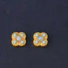 Cuentas Espaciadoras de Trébol de Cuatro Hojas con Incrustaciones de Diamantes que Conservan el Color Oro Mate de 18 Quilates Imitación Turquesa Jade Arena Dorada Colgante Accesorios de Joyería Pequeños para Bricolaje