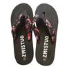 Chanclas de suela gruesa para mujer, sandalias antideslizantes de verano para playa, estilo coreano, con estampado floral, a la moda.