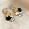 Pendientes Metálicos de Disco en Color Contrastante para Mujer, Diseño de Nicho, Sensación de Alta Gama, Estilo Coreano, Modernos, Únicos, Exagerados, Pendientes Minimalistas