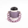 Funda de taza con cadena extraíble, funda de taza de café de cuero sintético, funda protectora portátil antiescaldaduras y aislante del calor para taza de té.