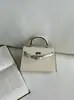 Bolsa 2026 Nuevo Estilo de Moda Segunda Generación Bolso Kelly 22cm Hebilla Plateada Primavera Verano Sentido de Alta Gama Bolso para Mujer Hombro Único Cruzado de Hombro Bolso de Mano