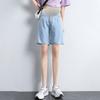 9069 Shorts para Grávidas Jeans Tencel Verão Sedoso Casual Roupa Externa Barriga Lyocell Algodão Calças da Moda