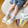 Calcetines de Hielo para Niños Primavera y Verano Delgados para Niñas Montones Estilo Coreano de Moda para Mujer Calcetines Medios de Terciopelo Rizados de Verano