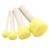 Pincel Esponja Redondo com Cabo de Madeira Pincel Esponja DIY Educação Infantil Pintura Crianças Jardim de Infância Ferramentas de Grafite Pacote com 4