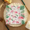 Venda Quente Transfronteiriça Decoração de Mesa para Festa Havaiana Guardanapos de Papel com Estampa de Flamingo Tropical Suprimentos para Festa Guardanapos