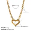 Colar Coração Vazado Francês Mais Vendido Aço Inoxidável Banhado a Ouro Real 18K Pulseira Simples Elegante Estilo Ins Transfronteiriço